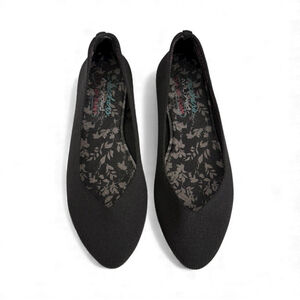 Skechers Cleo Knit Ballet Flats Black Slip On Shoes Women’s Size 7.5 Stretch